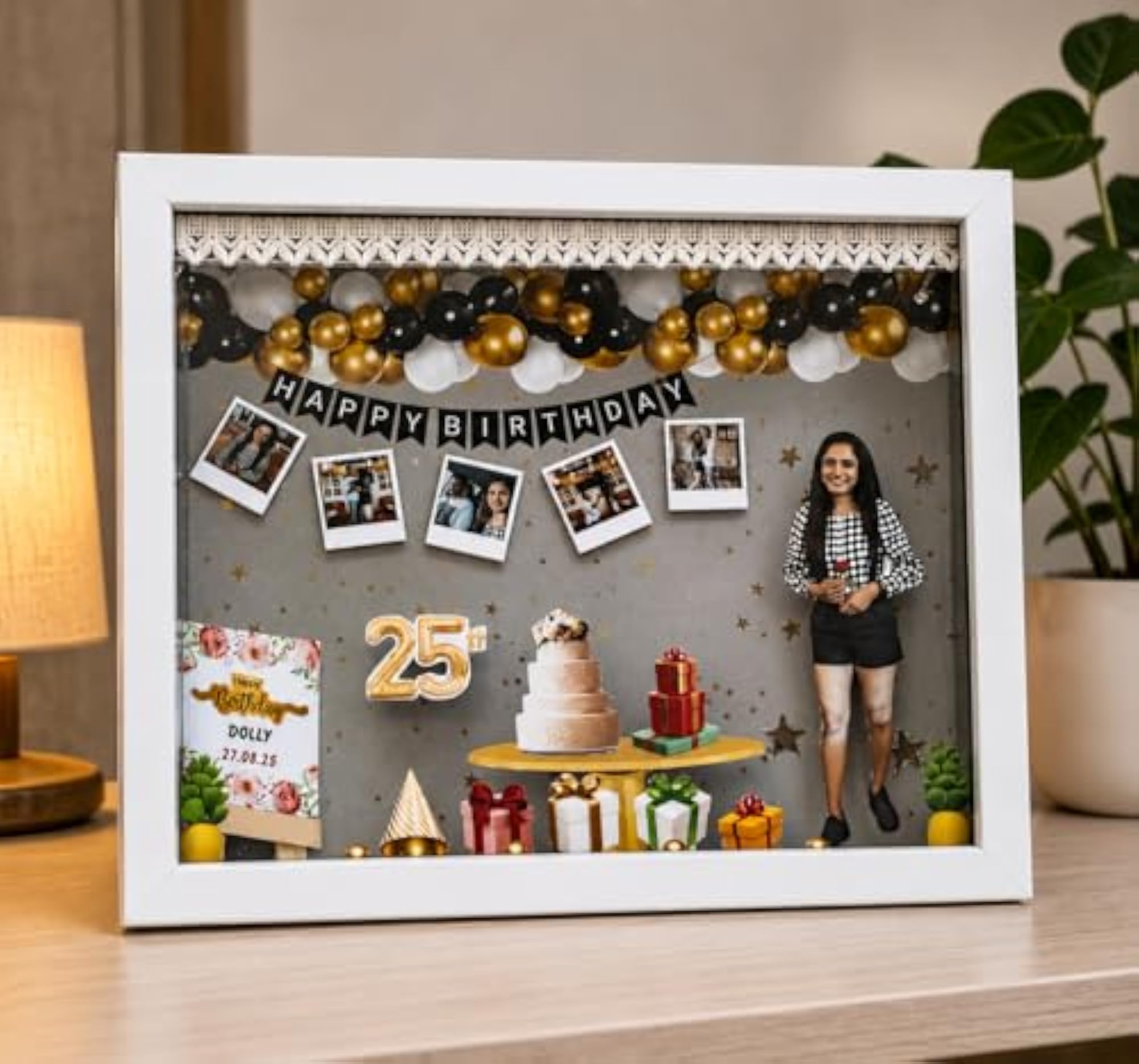 Personalized Birthday 3D Miniature Shadow Box Frame