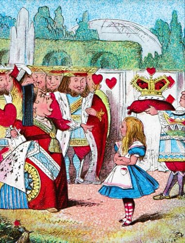 Cuadro de Alicia con la Reina Roja de John Tenniel en pintura decorativa de lienzo 60x90cm