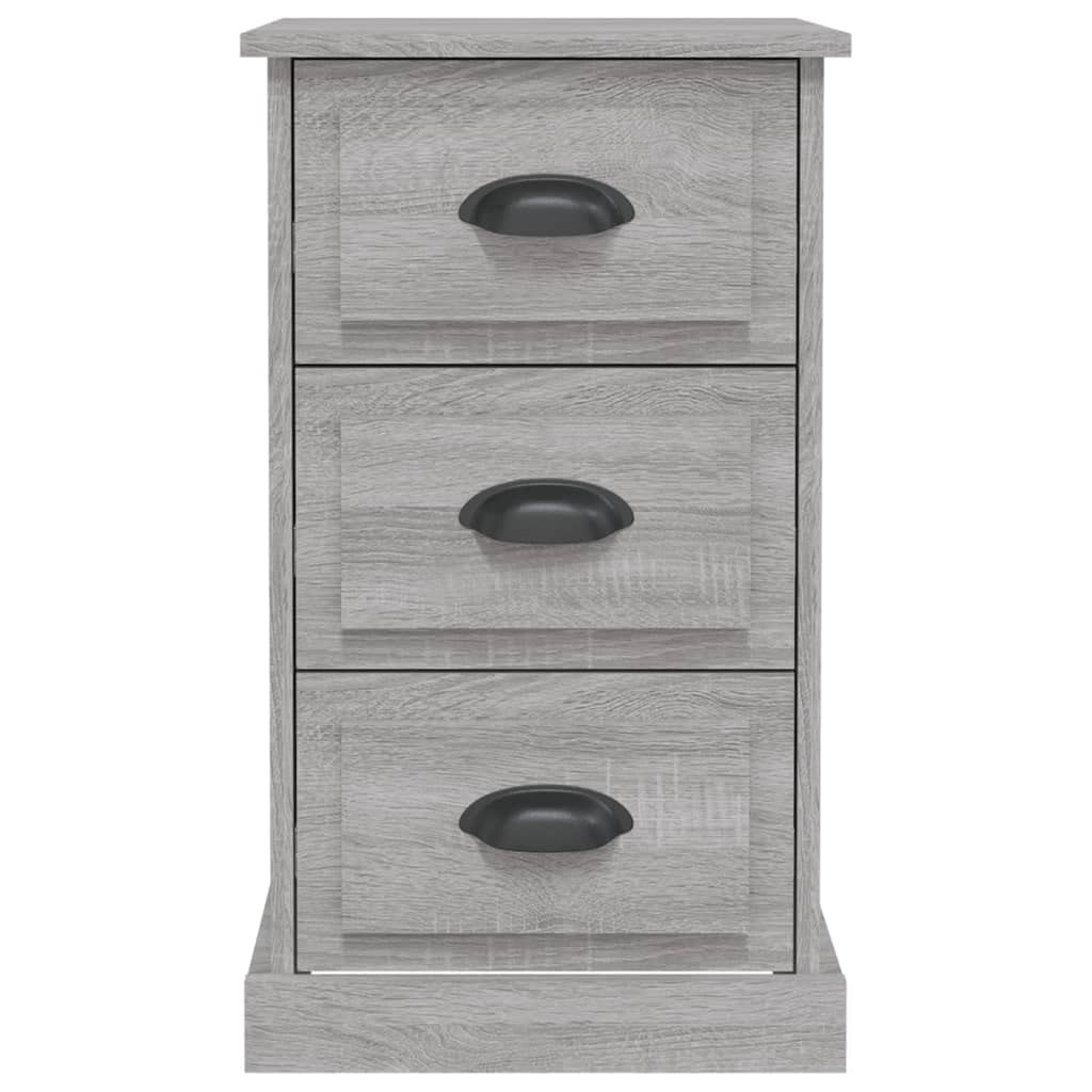 Nachttisch Grau Sonoma, 39x39x67 cm Holzwerkstoff, Beistelltisch Schlafzimmer, mit 3 Schubladen, Robustes Material, für Bücher, Gläser, Kaffeetassen, Notizblöcke, Schreibwaren