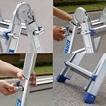 Stanz (TM) 10FT Multi Purpose Step Ladder Aluminum Switchable Ladder, Heavy Duty Commercial Grade Up to 330 Lb Weight Rating Made with Safety Construction