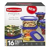 Rubbermaid Premier Food Storage Containers, 16-Piece Set, Purple