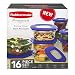 Rubbermaid Premier Food Storage Containers, 16-Piece Set, Purple