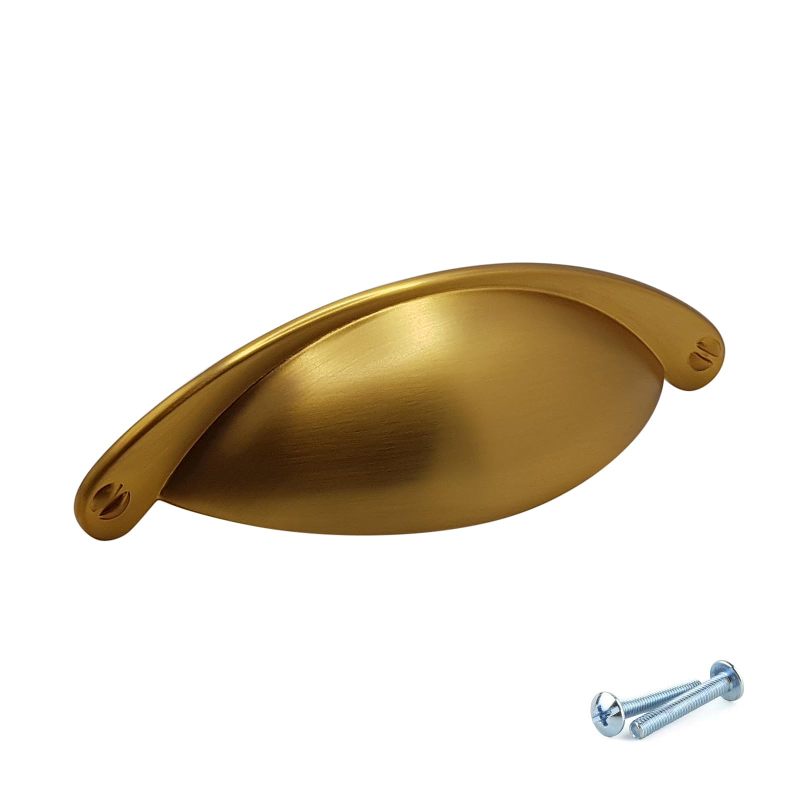 M4tec Brushed Brass Cup Kitchen Cabinet Door Handles Bedroom Furniture Pull Handles For Kitchen Cupboards, Cabinets, Drawers And Wardrobes Handles- Vd9 Series, 64Mm