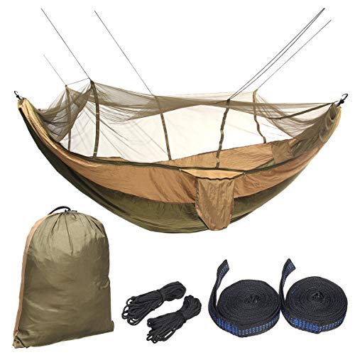 Hamaca portátil al aire libre 2 personas doble hamaca tienda de campaña colgante columpio cama con mosquitero jardín camping hamaca