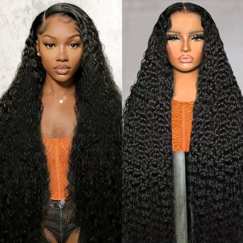 SYHGK 30 Inch Deep Wave Lace Front Wigs Human Hair 13x6 Hd Deep Curly Lace Frontal Human Hair Wigs for Women Curly Lace Front Wig Pre Plucked with Baby Hair