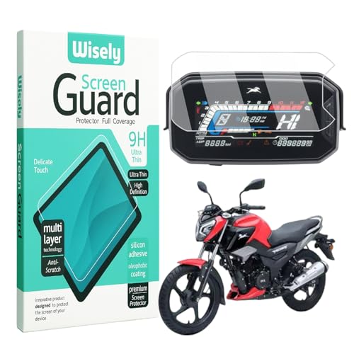 Image of Wisely Premium Screen Guard for TVS Raider 125 SSE IGO SPLIT & SINGLE SEAT Bike - Display Digital Meter Protector - HD Clear, Full Cover - Easy Installation Kit - Raider Accessories