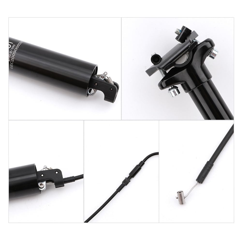 GarveeLife Hydraulische Dropper Sattelstütze für Mountainbike – Höhenverstellbare Fahrrad Sattelstütze mit interner Kabelführung & Fernbedienung – 100/125mm Hub – Für Erwachsene – 31.6mm/30.9mm