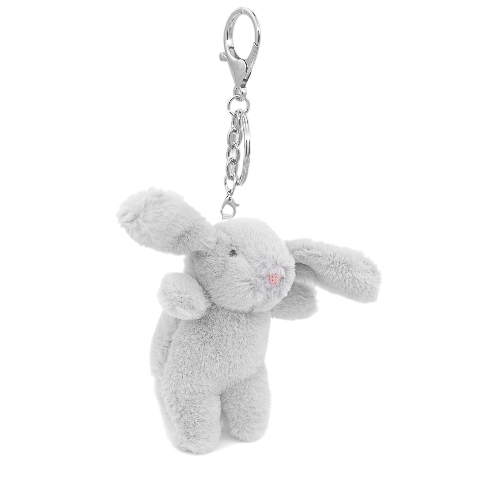 Miokkley Cute Bunny Plush Keychain for Backpack, 3.5" Inch Mini Rabbit Keychain Purse Charm Pendant Gift for Women