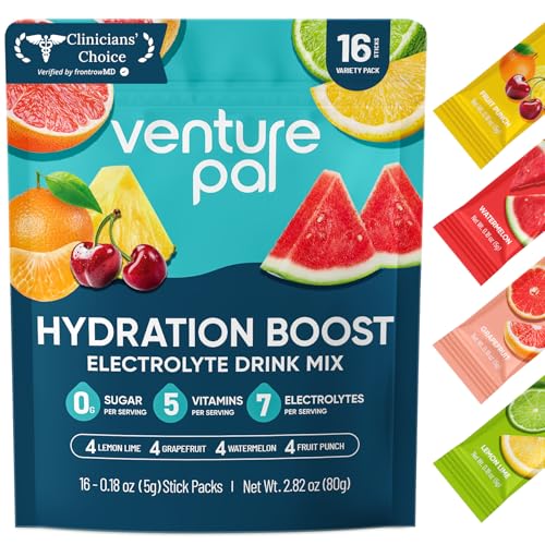 Image of Venture Pal Sugar Free Electrolyte Powder Packets, Keto Friendly, 16 Sticks