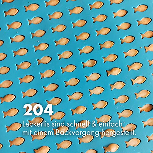 Collory Mini Fisch (2cm) Silikon Backform für Hundekekse & Hundeleckerlis, Pralinenform, Schokoladenform, Antihaftend und Lebensmittelecht (BPA-Frei)