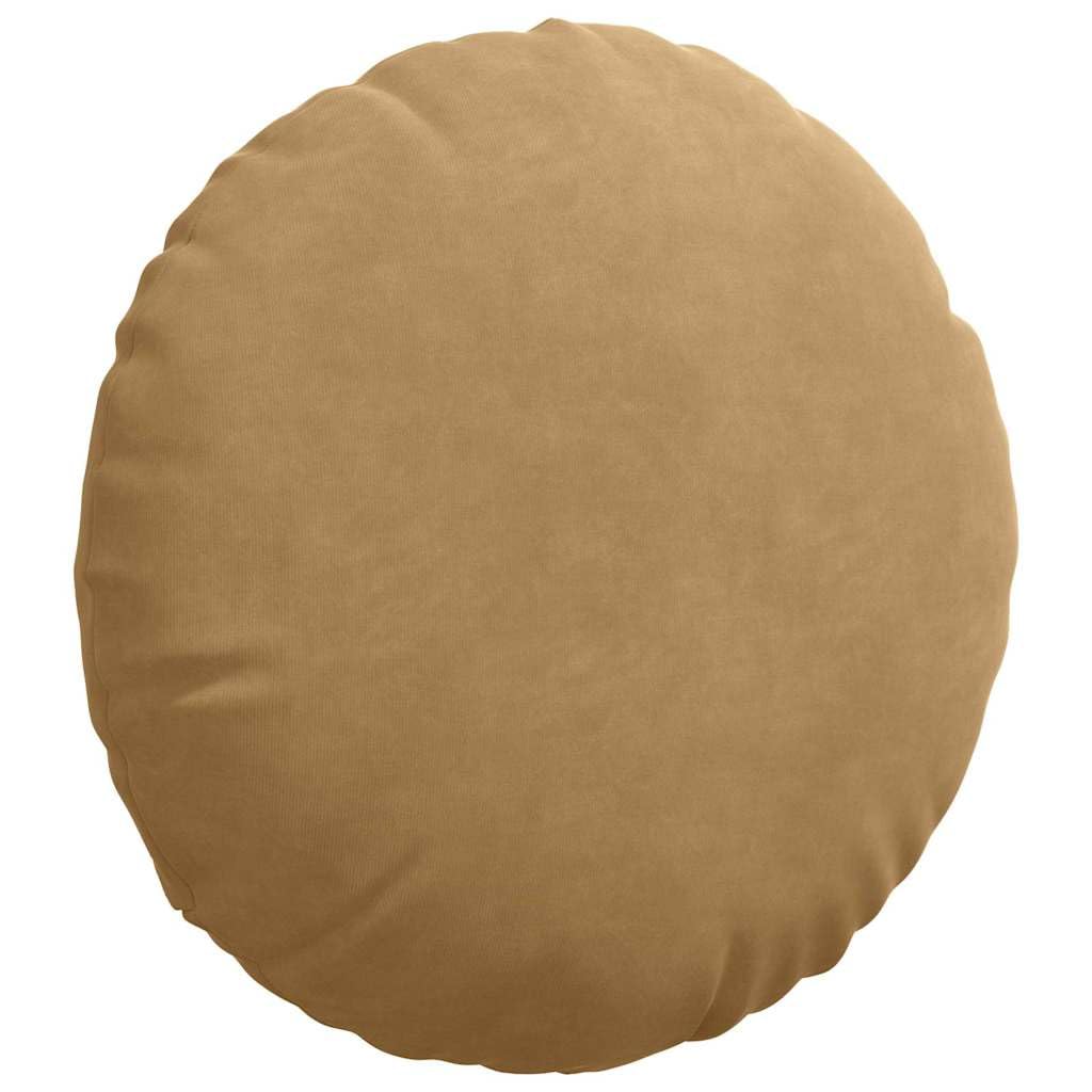 Poduszka do siedzenia, 2 sztuki, brązowa, Ø 40 x 13 cm, aksamitna nakładka na taboret, poduszka na krzesło z wypełnieniem poliestrowym i zamkiem błyskawicznym do dekoracji wnętrz