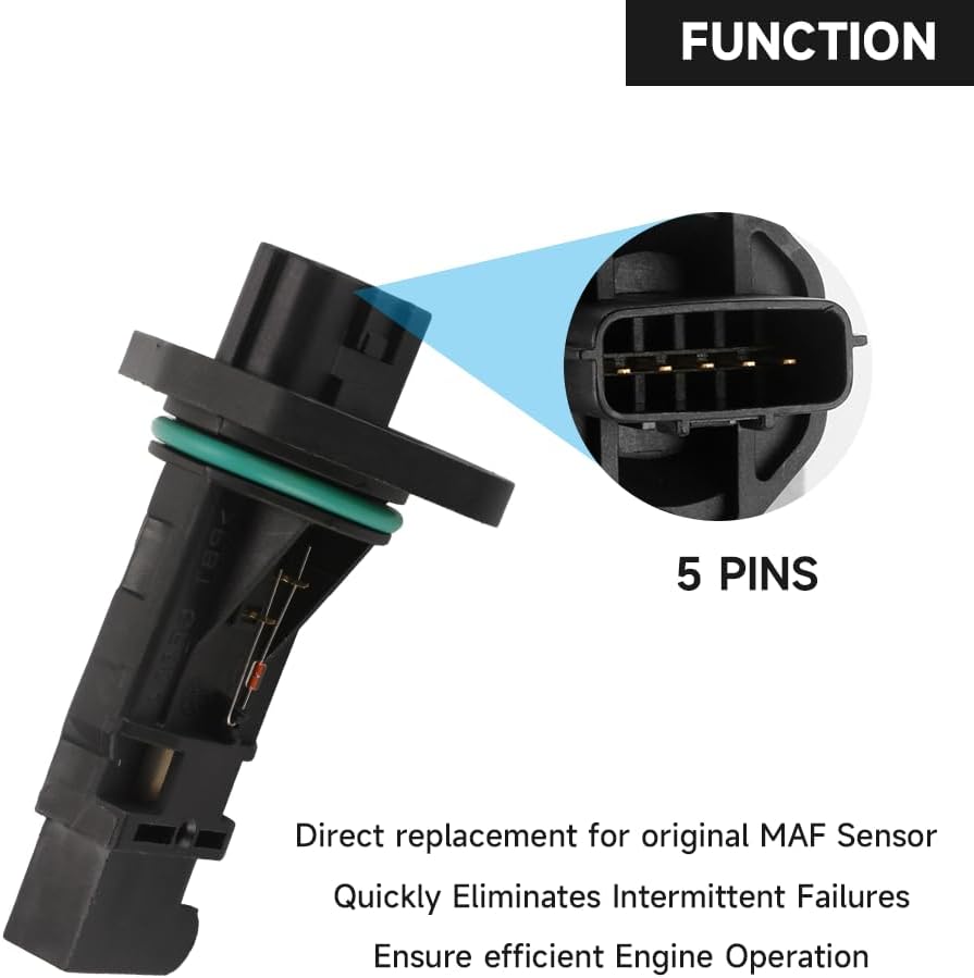 Mass Air Flow Sensor Meter Sensor MAF Sensor - Compatible for Nissan Sentra 1.8L AT Sedan 1.8 1.8S 2000-2003 for Nissan Sentra 2.0L AT Sedan SE 2000-2001 - Replace Part 22680-5M000