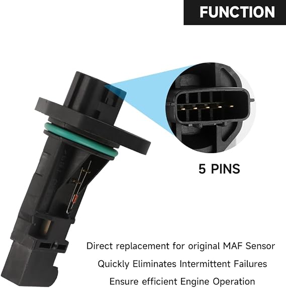 Mass Air Flow Sensor Meter Sensor MAF Sensor - Compatible for Nissan Sentra 1.8L AT Sedan 1.8 1.8S 2000-2003 for Nissan Sentra 2.0L AT Sedan SE 2000-2001 - Replace Part 22680-5M000