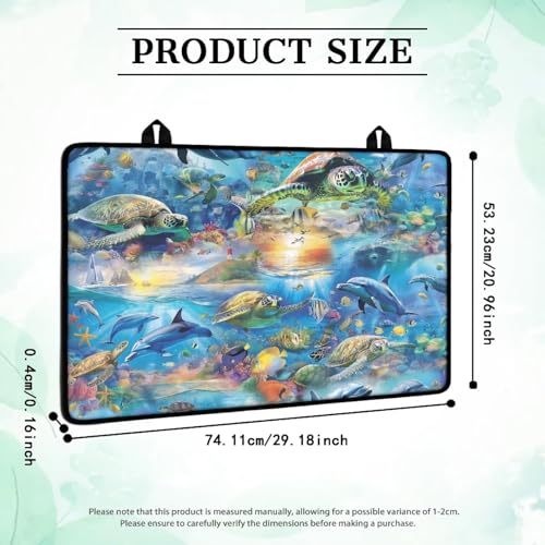 Image of Dolphin Sea Turtle Glass Stove Cover Stovetop Protector Cover Foldable Electric Stove Top Protector Prevent Scratching Washer Dryer Counterto Cover for Home Decor