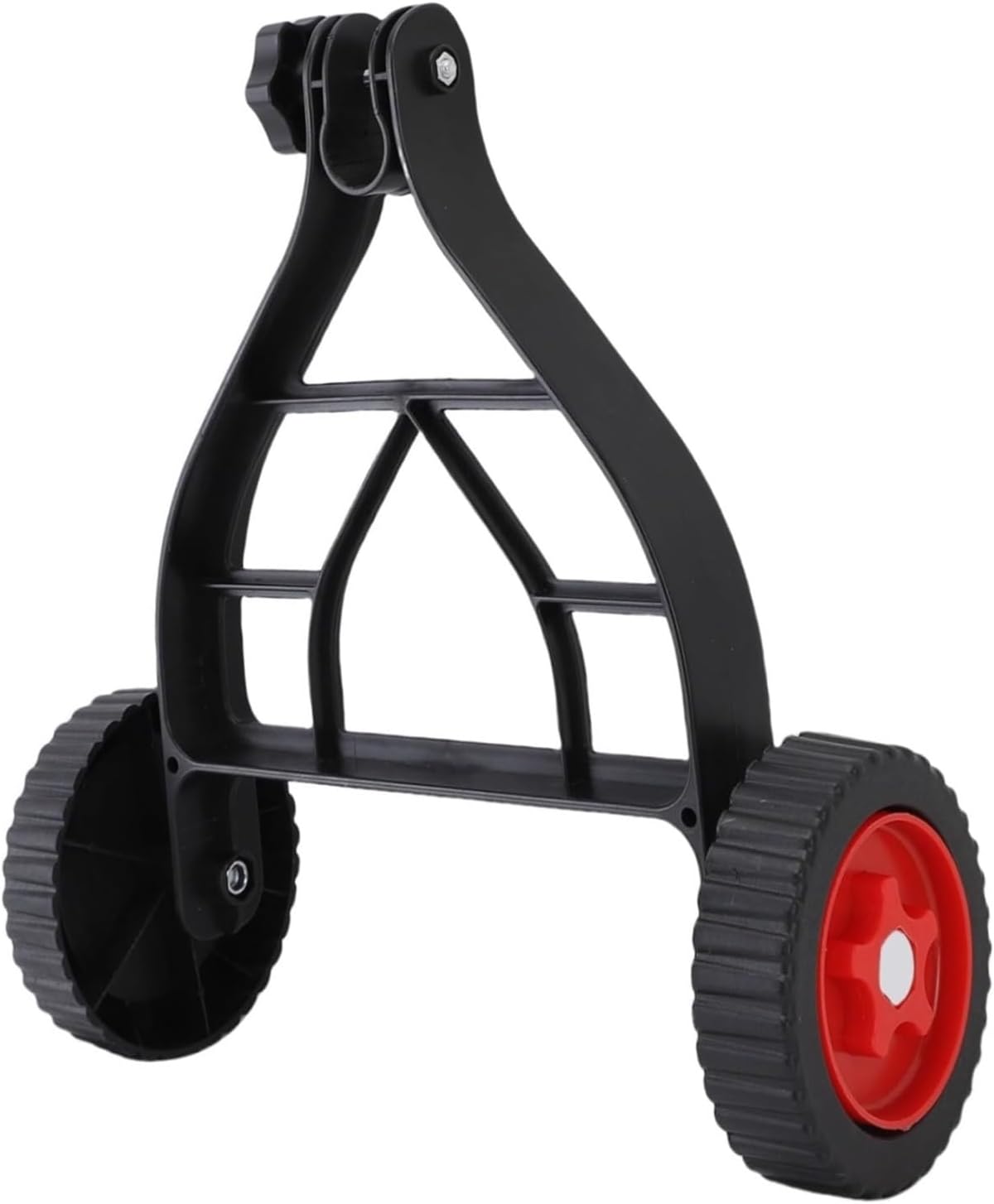 Weed Trimmer Attachment with Adjustable Push-Behind Support Wheels for Grass Trimmers and Mowers, Fits 26-28mm Shafts, Heavy Duty Metal/Plastic Construction