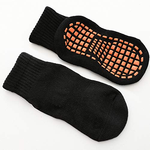 Esaroll Anti Skid Socks Toddler Boy 3 to 5 Years Trampoline Socks for Kids Bulk 4 Pairs Black Grey Brown Navy Blue