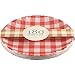 "What Is It?" Reusable Red & White Gingham Checkered Picnic / Dinner Plate, 9 Inch Melamine, Set of 4