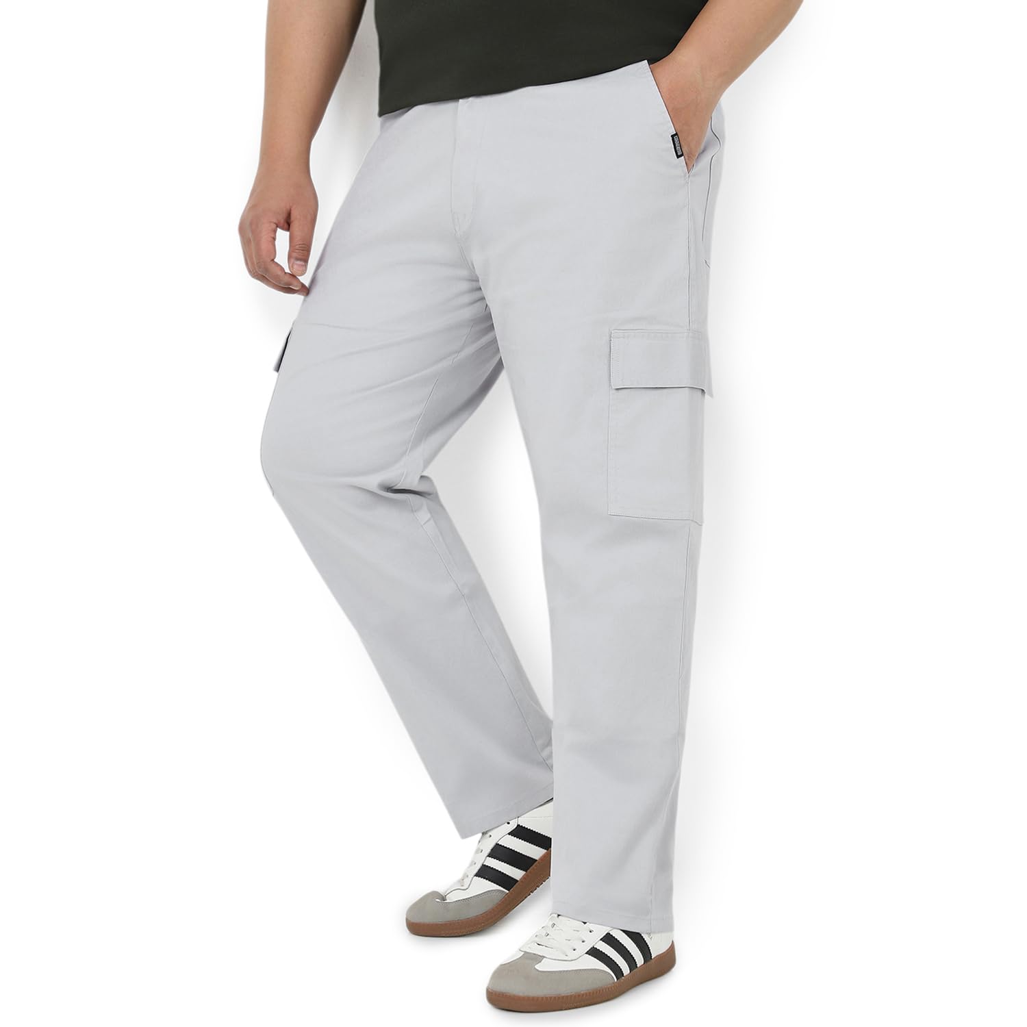 urbano plus Men's Mid Rise Regular Fit Solid Cargo Chino Pant with 6 Pockets Stretchable-picture-25