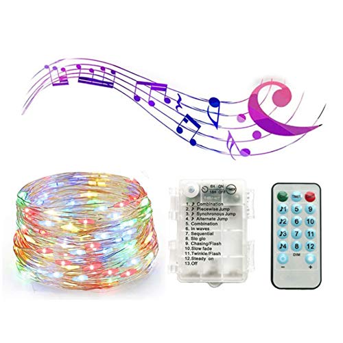 Anyingkai Luces de Cadena,Guirnalda Luces Exterior Pilas,Luces de Cadena Navidad,Guirnalda Luces led Navidad,Guirnalda Luces Pilas,Led Luces de Cadena