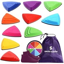 Special Supplies 10 Stepping Stones for Kids Indoor and Outdoor Balance Blocks Promote Coordination, Balance Strength Child Safe Rubber, Non-Slip Edging