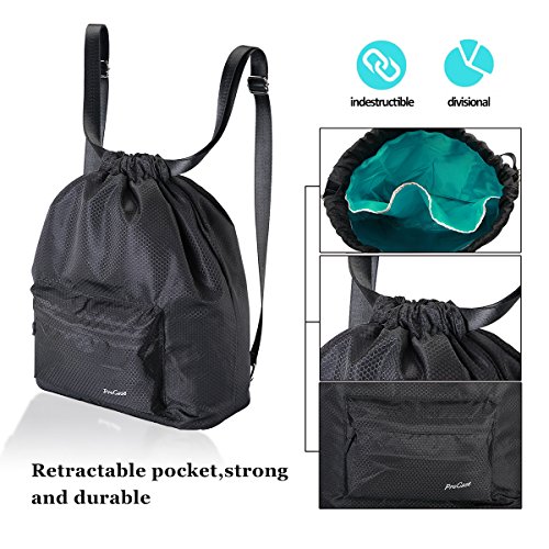 ProCase-Water-Resistant-Gym-Bag-Quality-Drawstring-Backpack-Unisex-Sports-Bag-for-Swimming-Surfing-Hot-Spring-Travelling-Hiking-and-Camping-Black