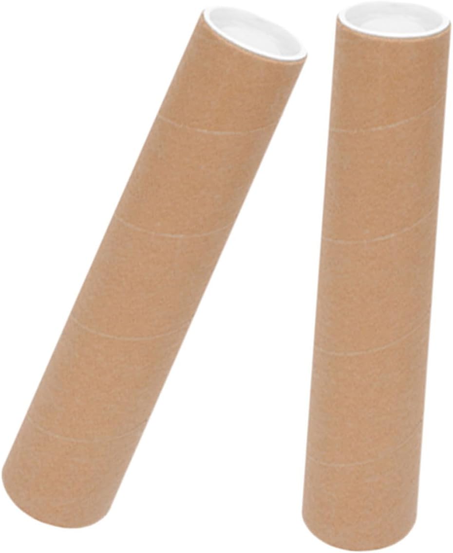 Heavy Duty Poster Mailing Tube Set with End Caps, 2 Pack 2x15 Inch