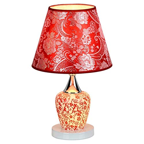 Lampe de table rouge E27 chic pour chambre et salon GZZ Gyy