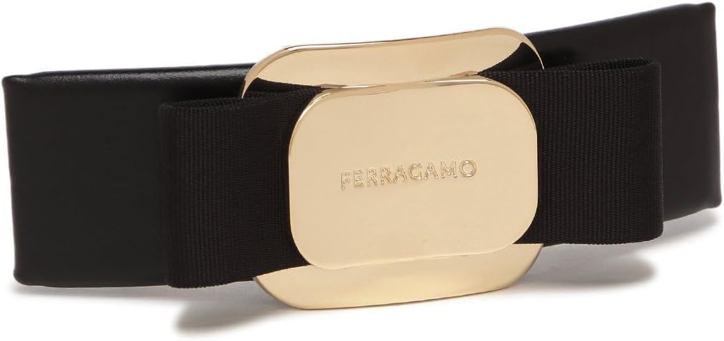 フェラガモ]バレッタ リボン ブラック ゴールド レディース Salvatore
