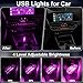 2 PCS Car USB Lights, Plug-in Retro Car Atmosphere Lamp with Touch Dimmable, Portable Mini Glass Bottle LED Bulb Night Lights for Vehicle Bedroom Hallway Camping Holiday Decoration (Purple)