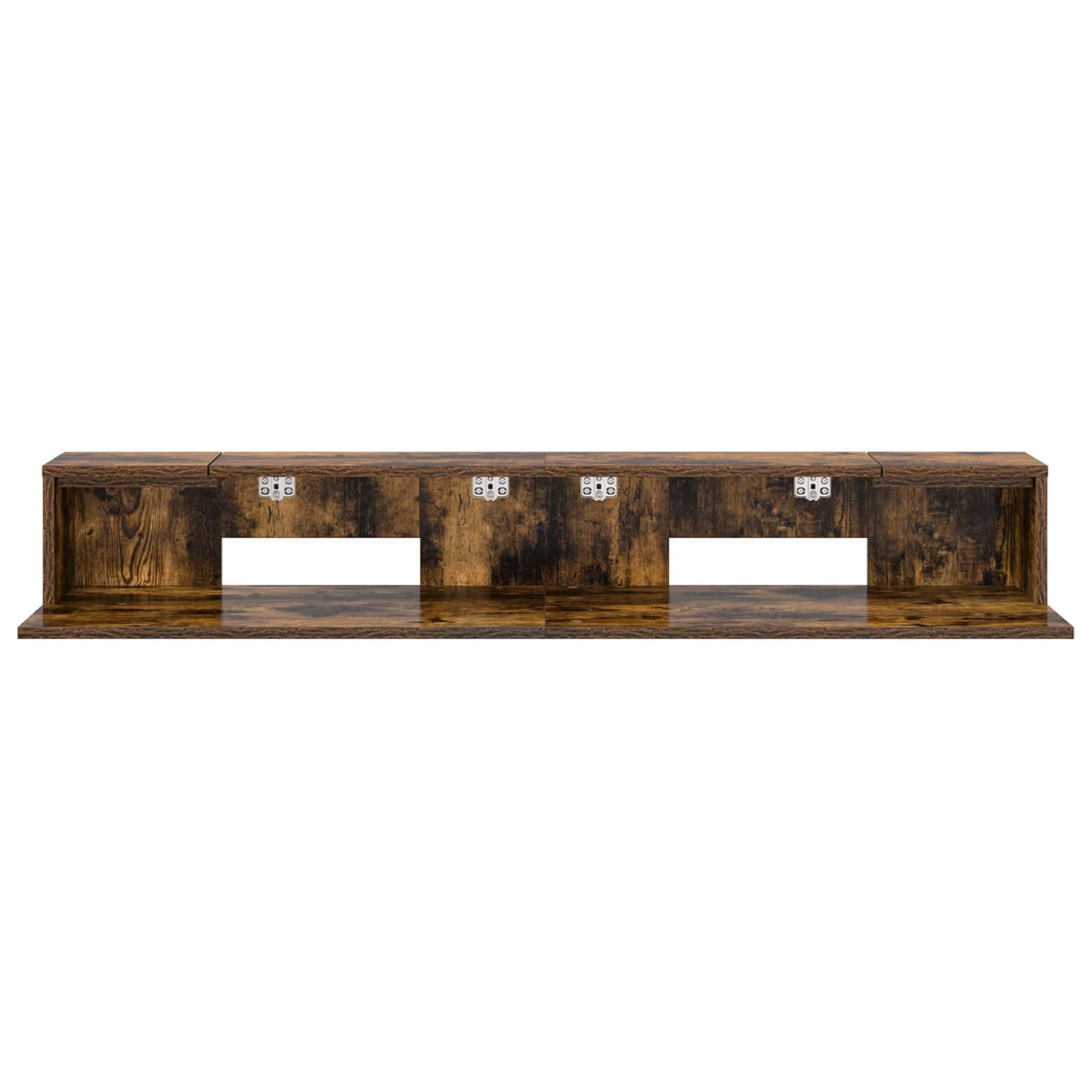 Studiotisch 110 x 36 x 19,5 cm, Tastaturtisch aus Holzwerkstoff in Raucheiche, Ergonomische Ablage für Musikzubehör