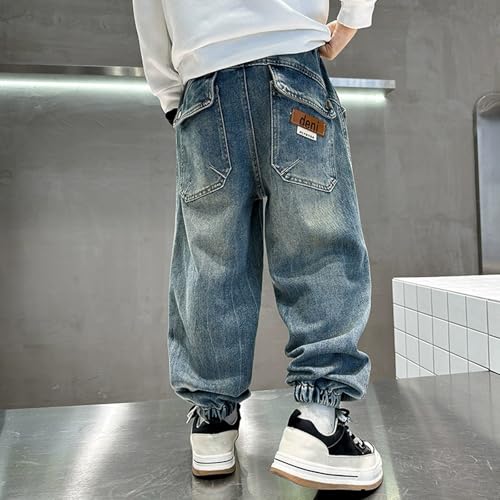 Boys Pants Casual Athletic Straight Leg Trousers with Pockets Comfortable Elastic Waist Everyday Wear for Ages3