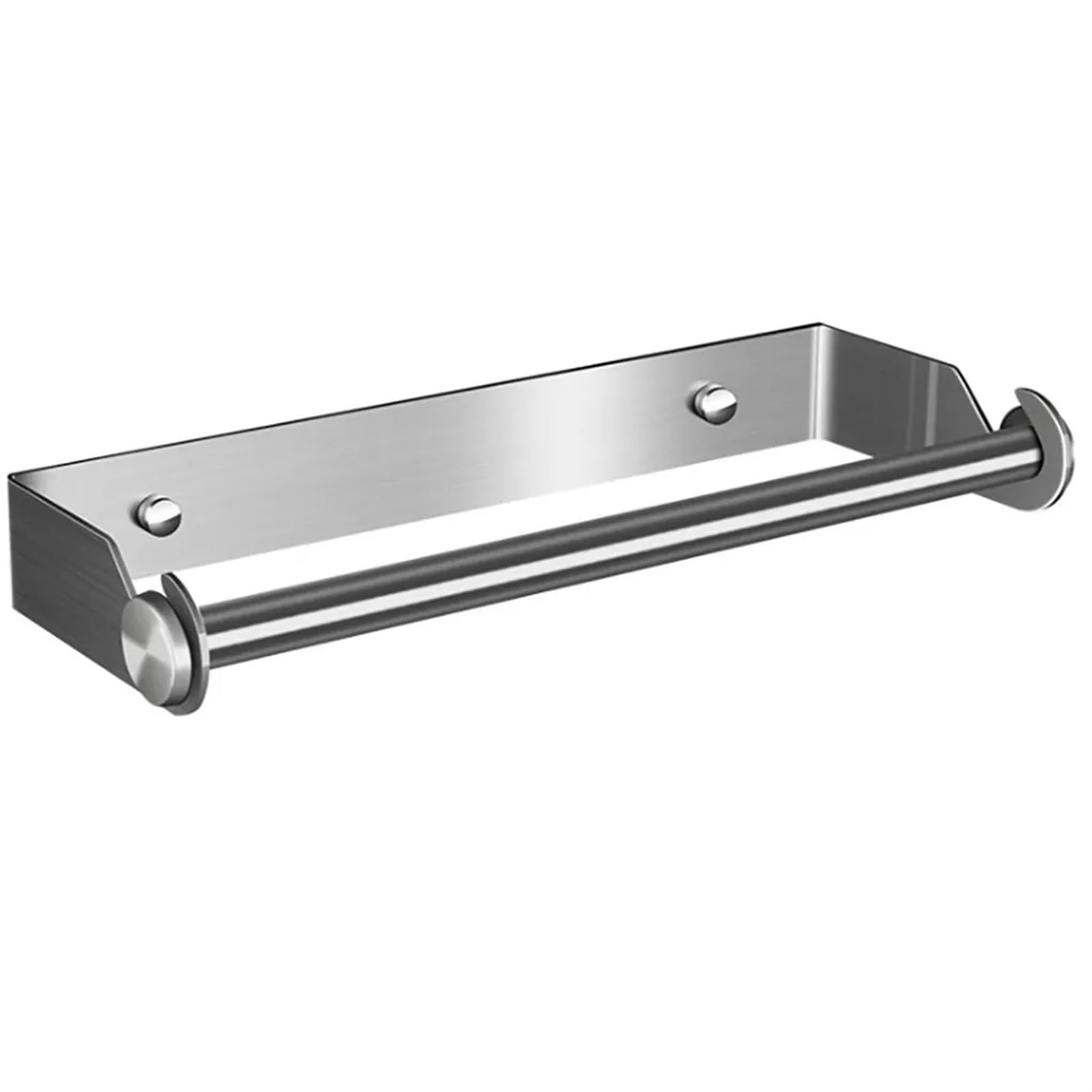 CMBSSTFC Porta Carta igienica in Acciaio Inox, portarotolo da Cucina, portarotolo da Parete e Scatola per fazzoletti in ABS, per Bagno e Cucina (Argento)