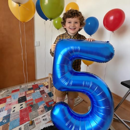 Image of Number Balloons Navy Blue Balloons - Giant Number 10 Balloon, 10 20 30 40 50 Numbers Balloon Birthday Decorations, Blue Party Supplies for Boy Men