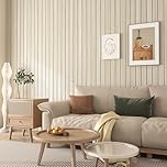 Livelynine Peel and Stick Wall Panels Light Wood Panels for Walls Self Adhesive Natural Oak Wood Stick on Wall Panel Bedroom Hallway Living Room Feature Walls Slat Panelling Office Decor 30CMx2M