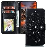 LEMAXELERS Motorola Moto Z4 Play Case Bling Diamond Mandala Embossed Wallet Flip PU Leather Magnetic Card Slots with Stand Cover for Motorola Moto Z4 Play Diamond Mandala Black LD