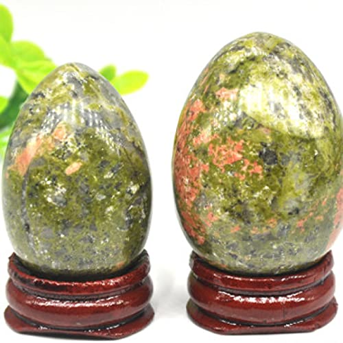 Huevo de unaquita natural piedra pulida de cristal para chakras 4cm 2