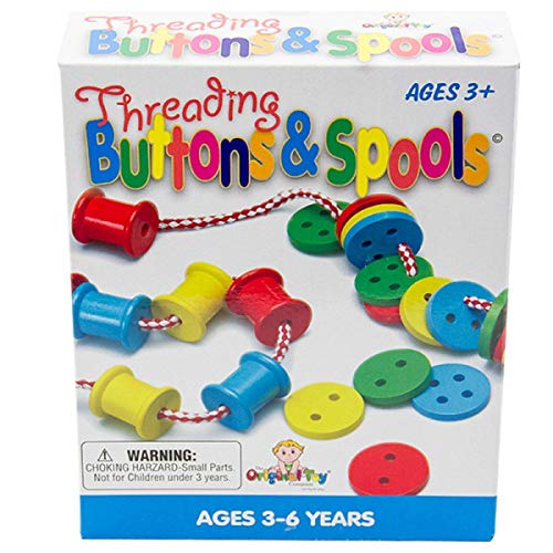 Image of Kids Stuff The Original Toy Company Solid Hardwood Threading Buttons & Spools