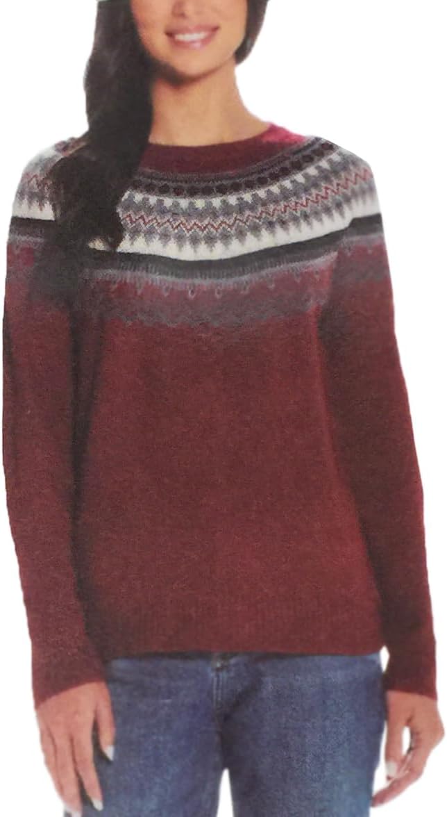 Weatherproof Vintage Ladies' Fairisle Crew Neck Sweater