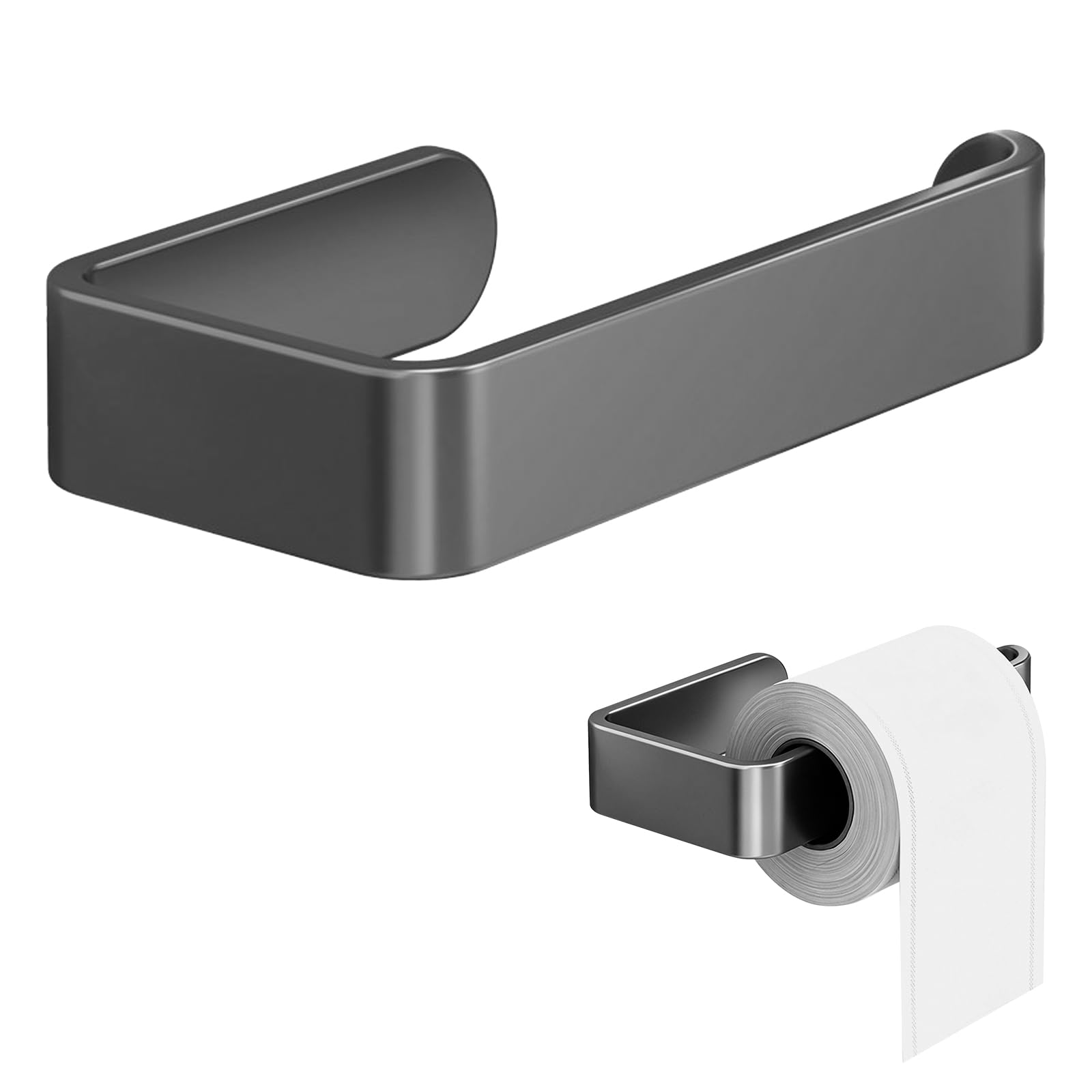 Gunmetal Grey Toilet Roll Holder Wall Mounted
