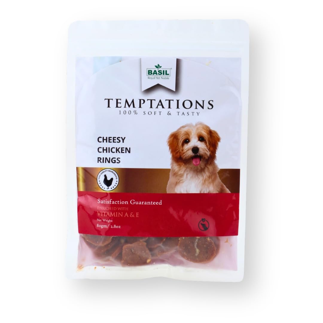 Basil Temptation Chicken Rings, Premium Dehydrated Dog & Puppy Treats - 80g (B098R1XTR5) Amazon Price History, Amazon Price Tracker