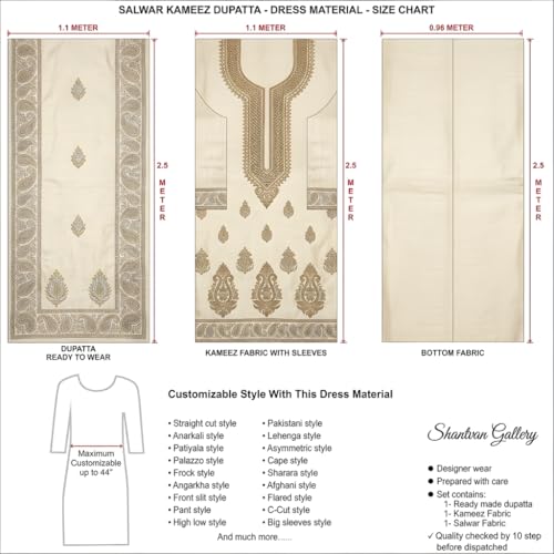 Image of Women's Banarasi Silk Unstitched Salwar Suit Dress Material with Dupatta, Unstitched Salwar Suit Set with Dupatta, Salwar Material for Women, Salwar Material for Women Unstitched
