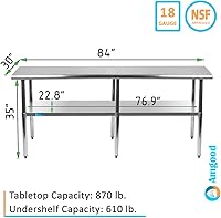 Vista 109 de Mesa de trabajo de acero inoxidable, mesa de metal