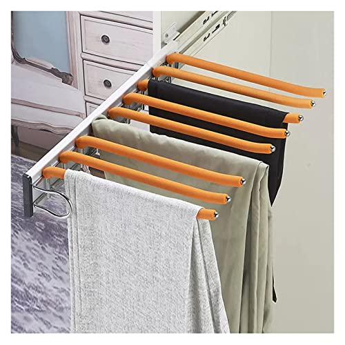 Estante para bufandas y pantalones con 9 brazos extensibles para colgar en el armario, barra flocada antideslizante, fácil instalación
