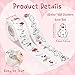DSjuedui Valetine's Day Ghost Roll Stickers - 1000Pcs Red Pink Flowers Hearts Valentines Cute Ghost Adhesive Stickers for Girls, Kawaii Boo Vinyl Decals for Party Birthday Gift Laptops Guitar Luggage