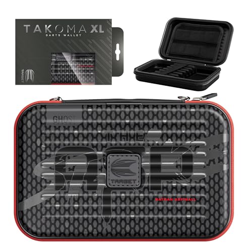 Target Darts Nathan Aspinall Ghost Series XL Takoma Wallet, Regular – Darts Case, Black/White Storage Cases, “The Asp” Zipper Dart Holder, Professional Accessories – Holds 6 Fully Assembled Darts