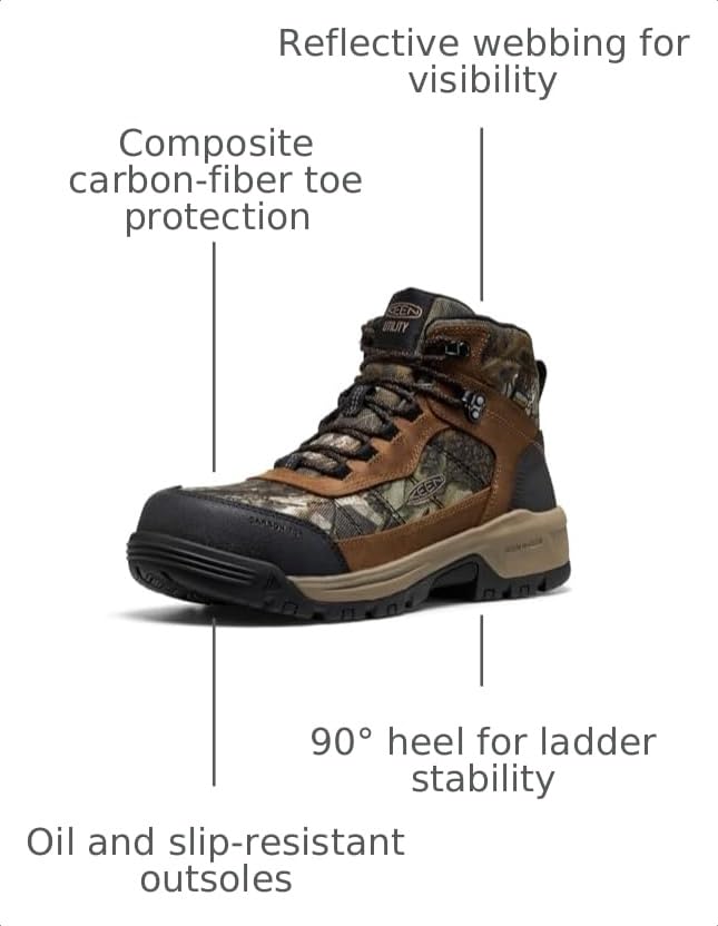 KEEN Utility Mens Skokie Hiker Style Mid Height Composite Toe 90 Degree Waterproof Work Boots product thumbnail 4