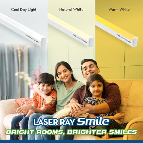 Image of Crompton Laser Ray Smile 10W LED Batten Light | 2 Feet Slim Tubelight for Living Room, Bedroom & Home | Energy Efficient Integrated LED Batten | Warm White (Pack of 1)