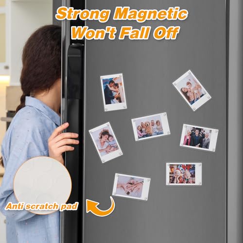 Sunezlgo 15 Pack- Acrylic Fridge Magnetic Frame, Acrylic Photo Picture Frames,Double Sided Photo Refrigerator Magnet Picture Frame For Fujifilm Instax Mini,Clear Picture Display Frame,2.36 X 3.54 Inch thumb #2