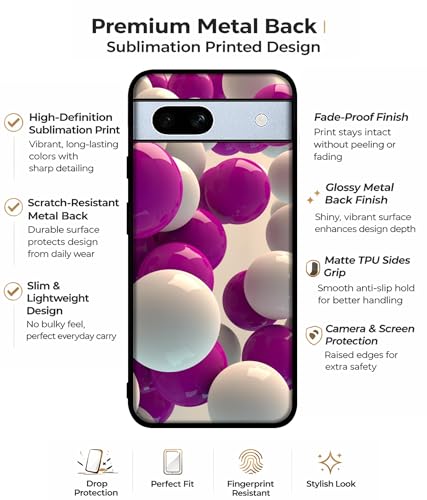 Image of 3D Balloons Design Premium 2D Printed Metal Back Case Cover for Google Pixel 7A 5G