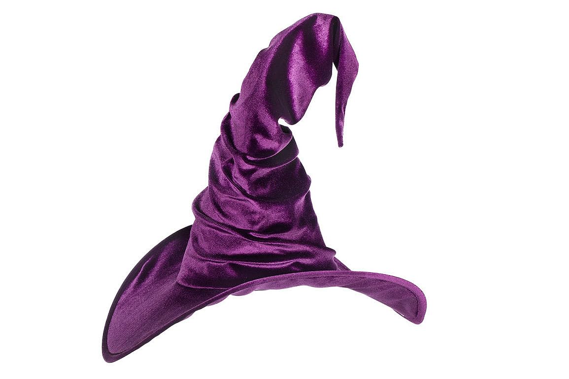 WILBERS & WILBERS 9803 Velvet Witch Hat for Adults, Costume Accessory for Carnival, Halloween